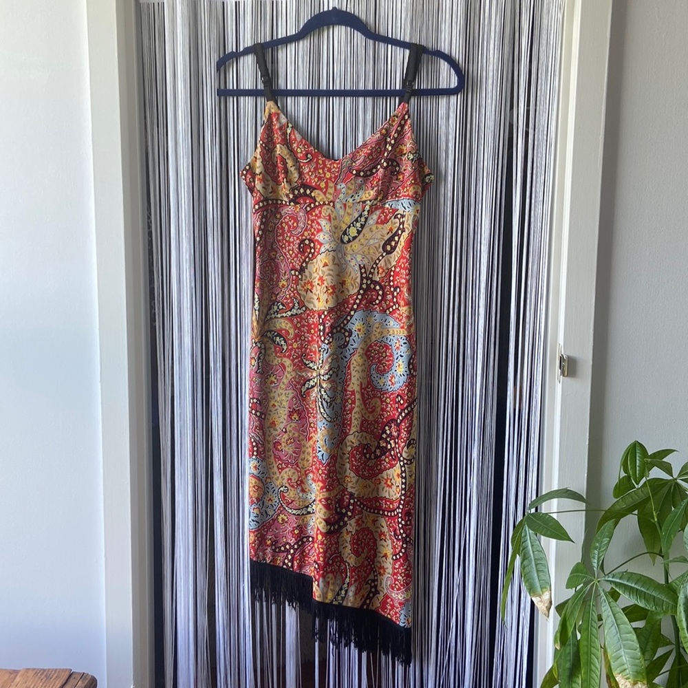 Vintage Ginger by KST Paisley Dress Fringe Hem